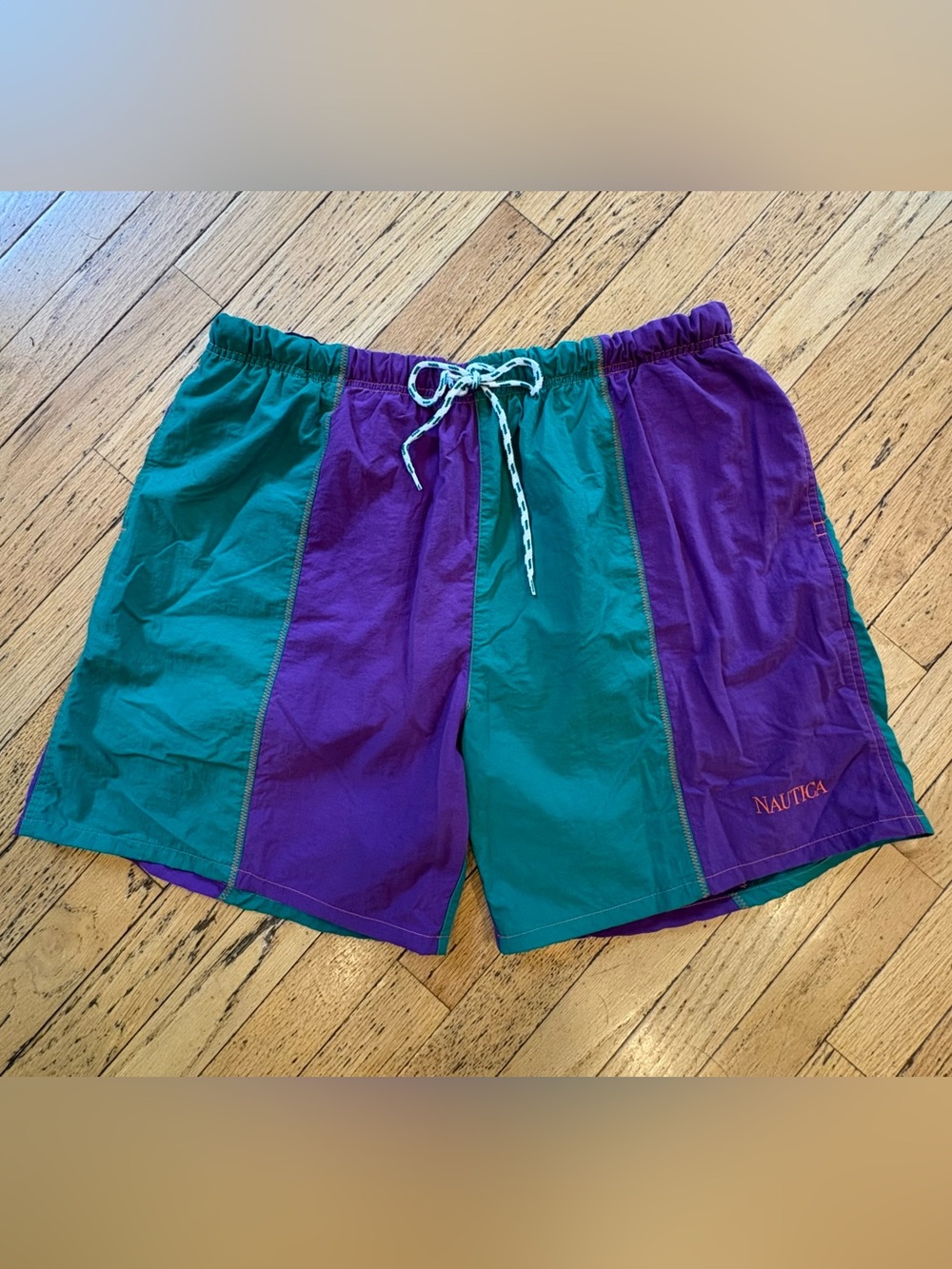 Vintage Nautica Men’s Colorblock Mesh Lined Swim Shorts